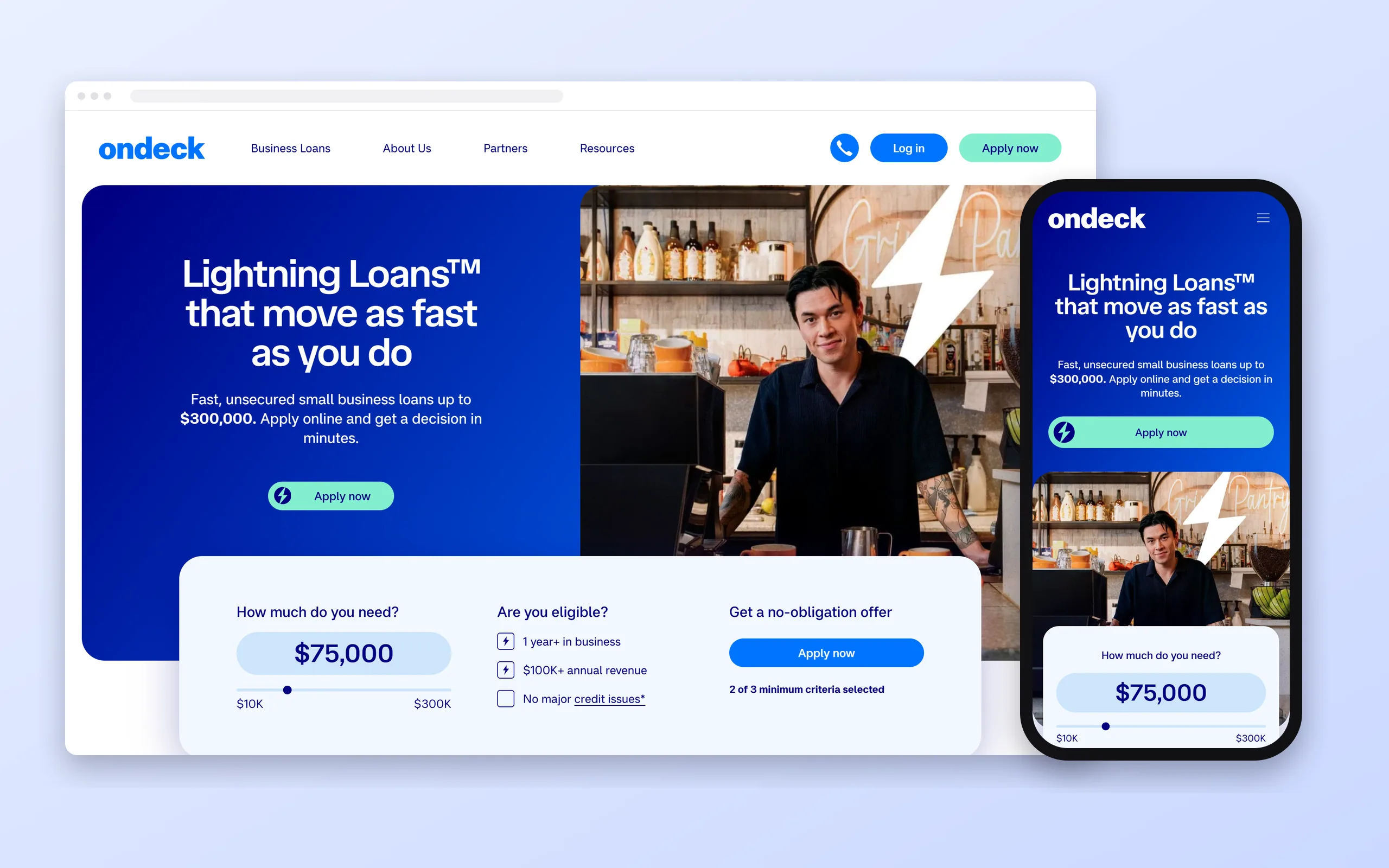 ondeck.com.au on desktop and mobile